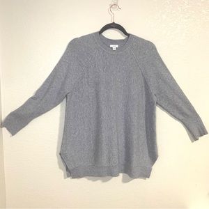 Pure Jill Sweater Tunic Womens S Gray Long Sleeve Cotton blend Minimalist